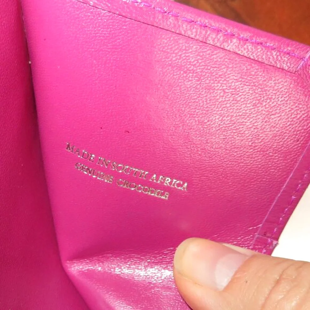 TIFFANY Fuchsia Genuine Crocodile Passport Cover And Card Holder